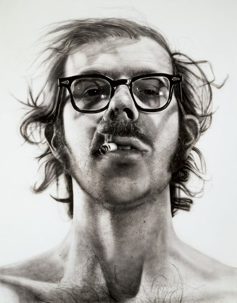 “Big Self-Portrait” by Chuck Close, Hyperrealism.